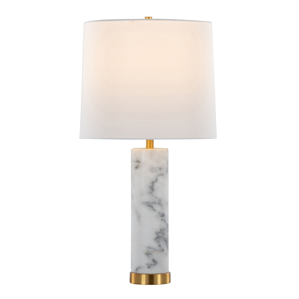 Marabella - Contemporary Marble Table Lamp (S/2)- Brass / White