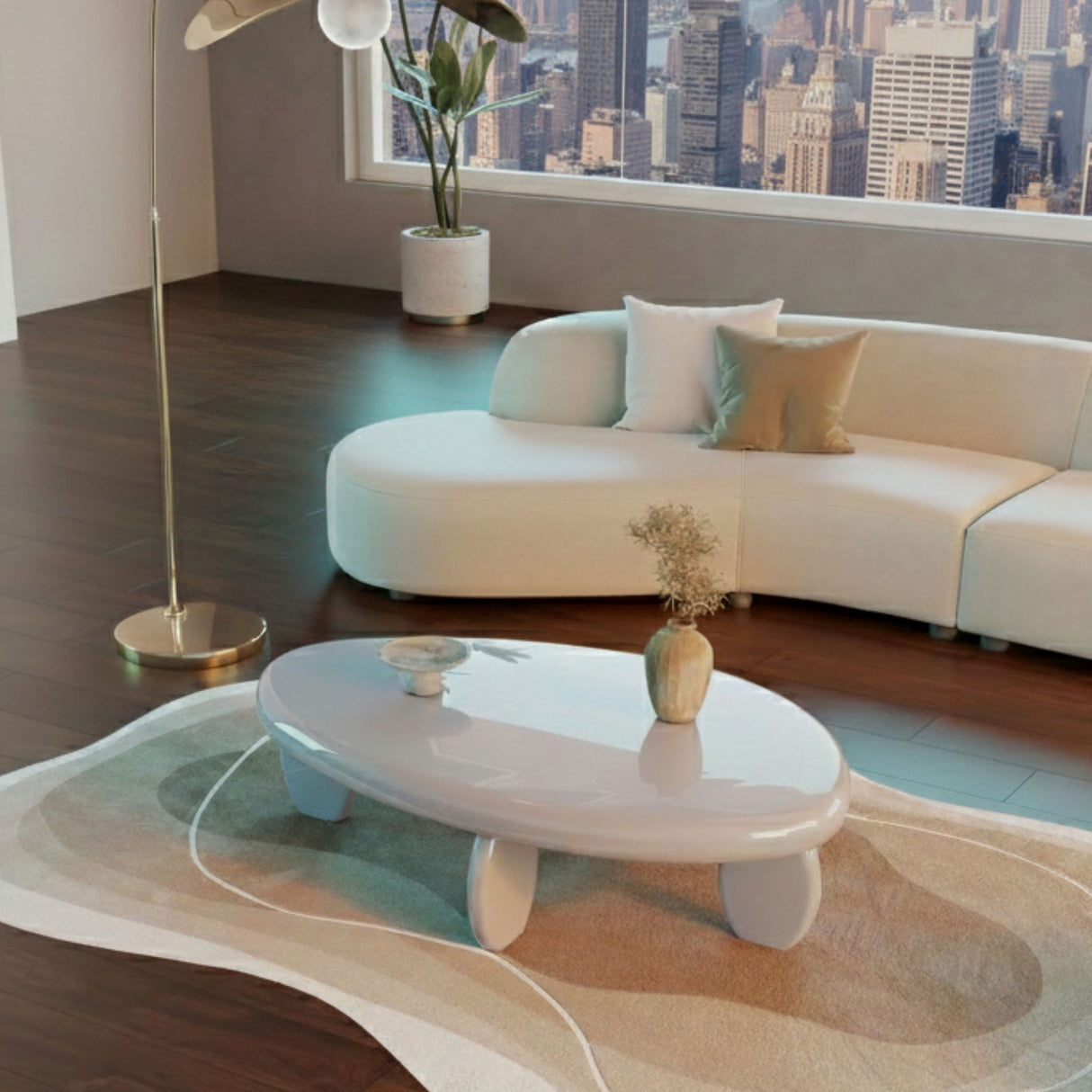 Cobblestone Coffee Table - White balance