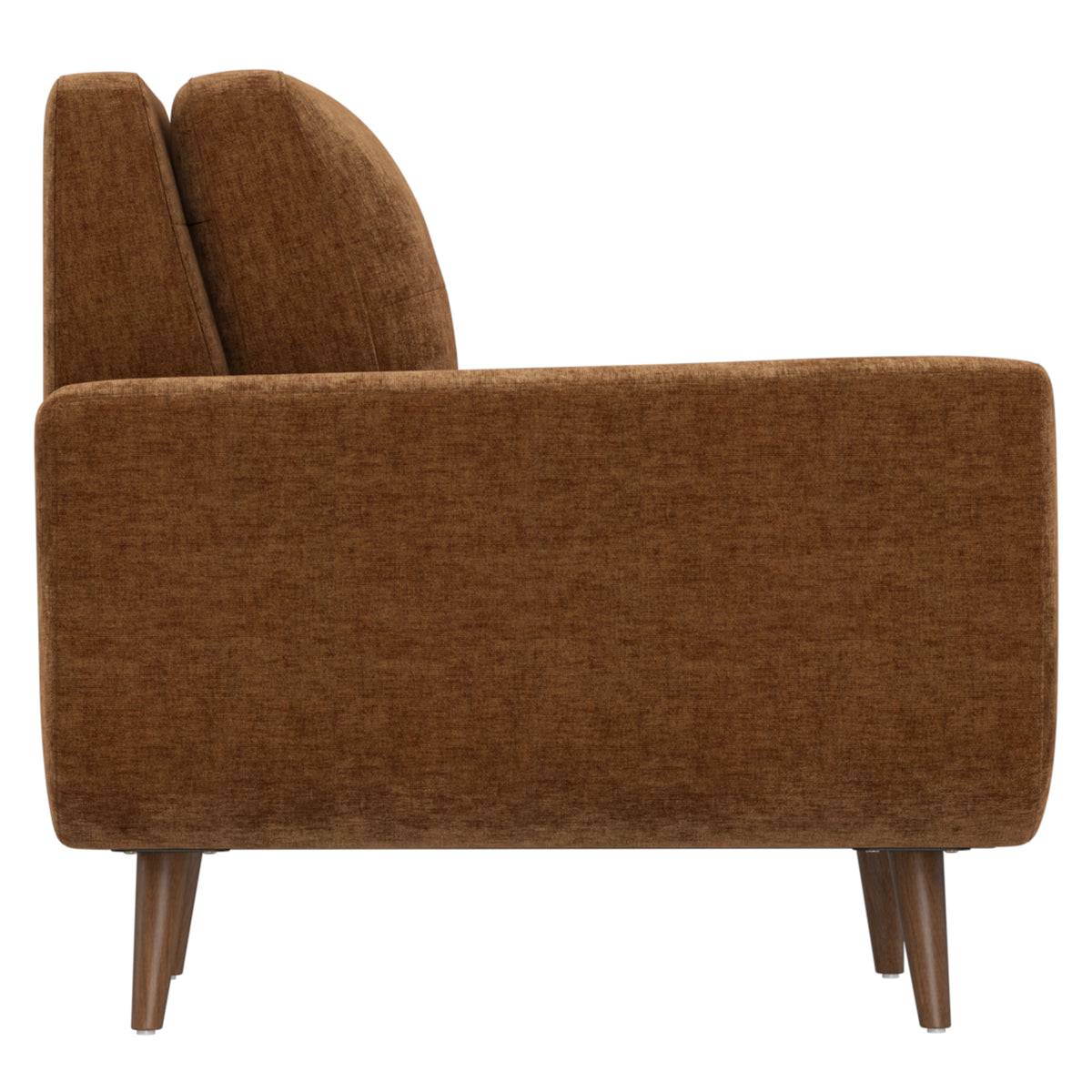 Russet Upholstered Chair, Orange and Dark Brown Polyester - OROA Modern Furniture