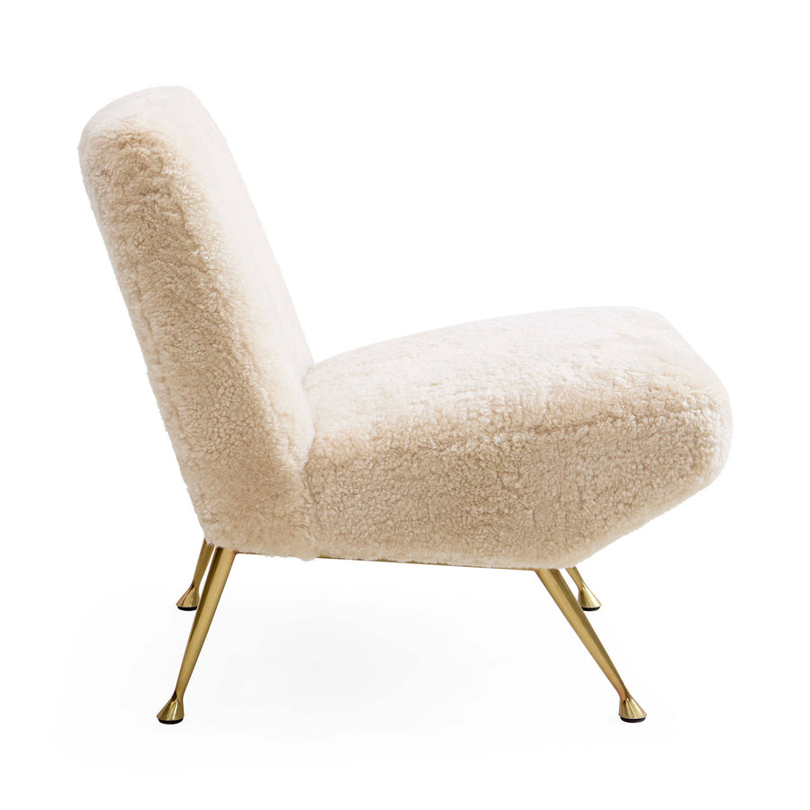 White Shearling Slipper chair | Jonathan Adler Gainsbourg | Oroa.com