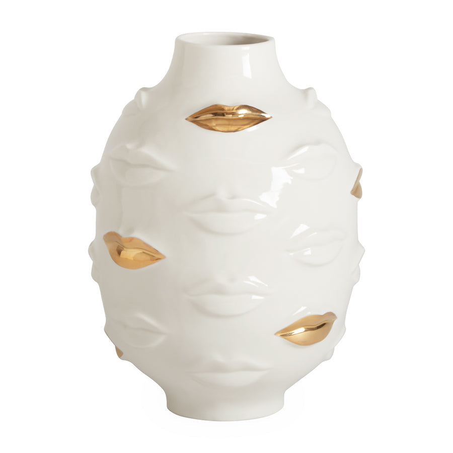 Gilded Porcelain Round Vase | Jonathan Adler Gala | Oroa.com
