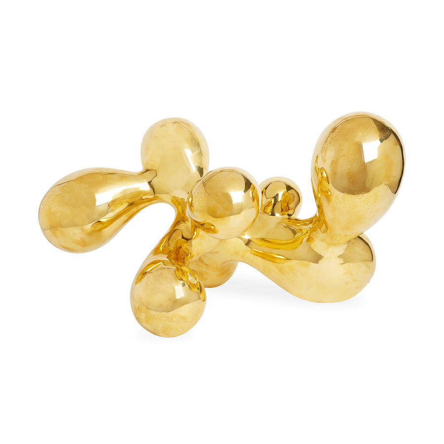 Organic-Shaped Brass Decor L – Orb – side view