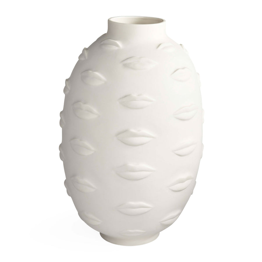 Lips Embossed Porcelain Vase | Jonathan Adler Gala | Oroa.com
