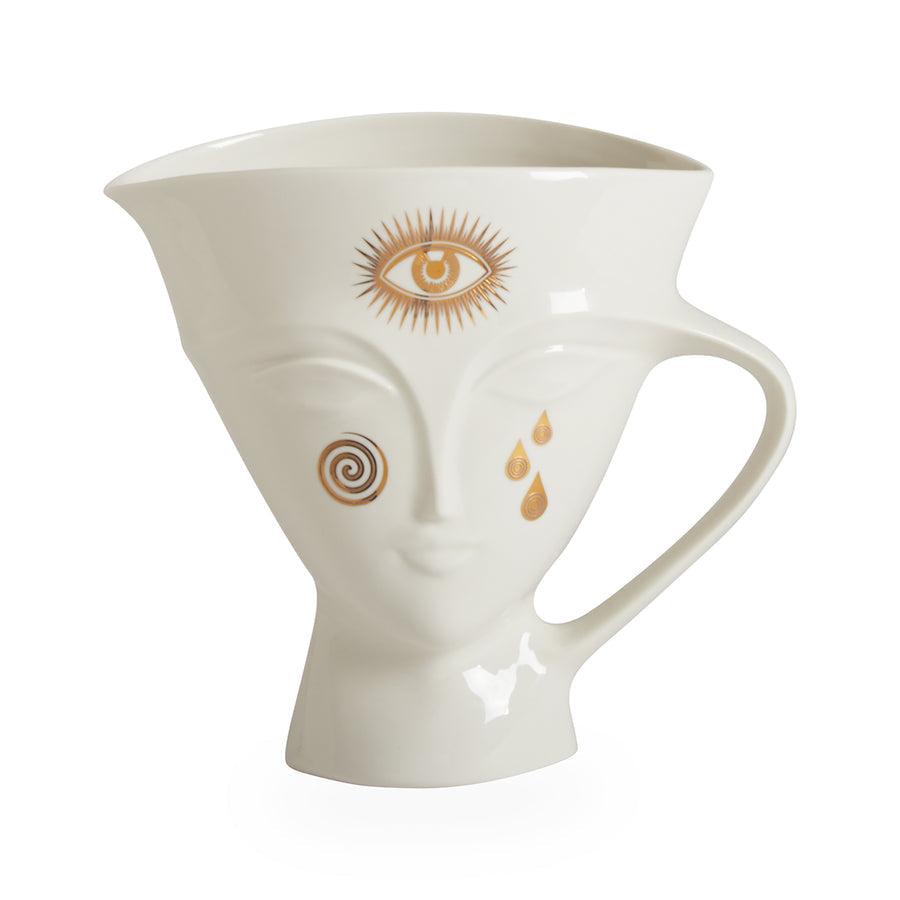 Gilded Porcelain Pitcher | Jonathan Adler Giuliette | Oroa.com