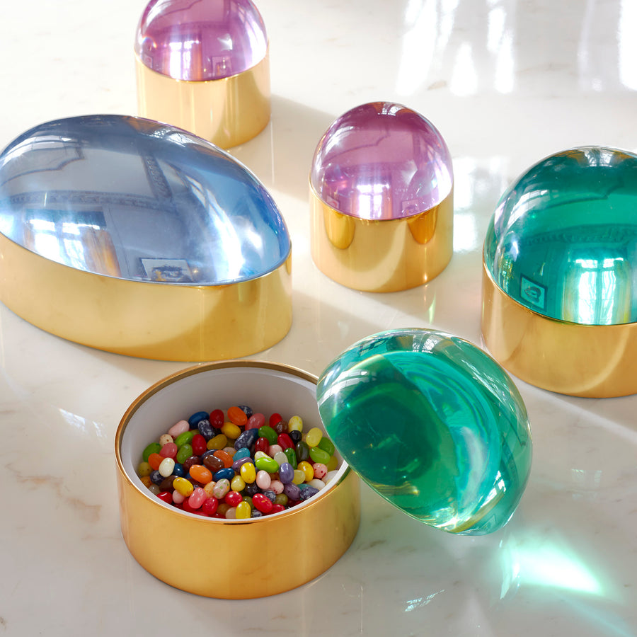 Green Acrylic Lid Box M | Jonathan Adler Globo | Oroa.com
