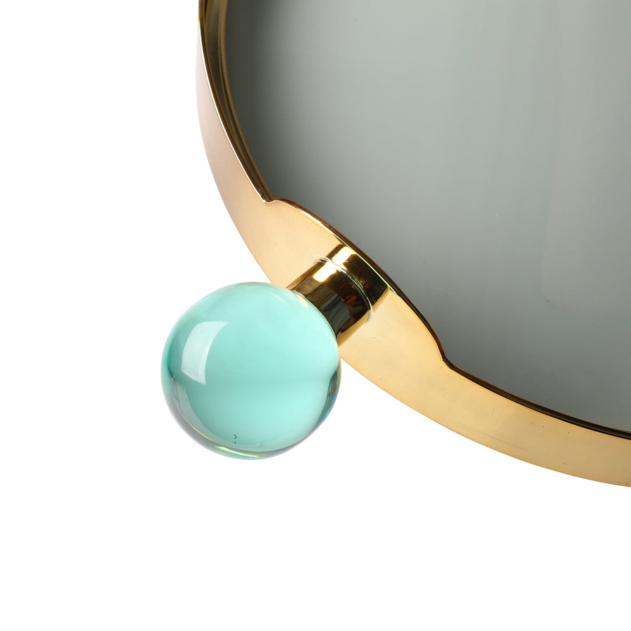 Brass Framed Round Tray | Jonathan Adler Globo | Oroa.com