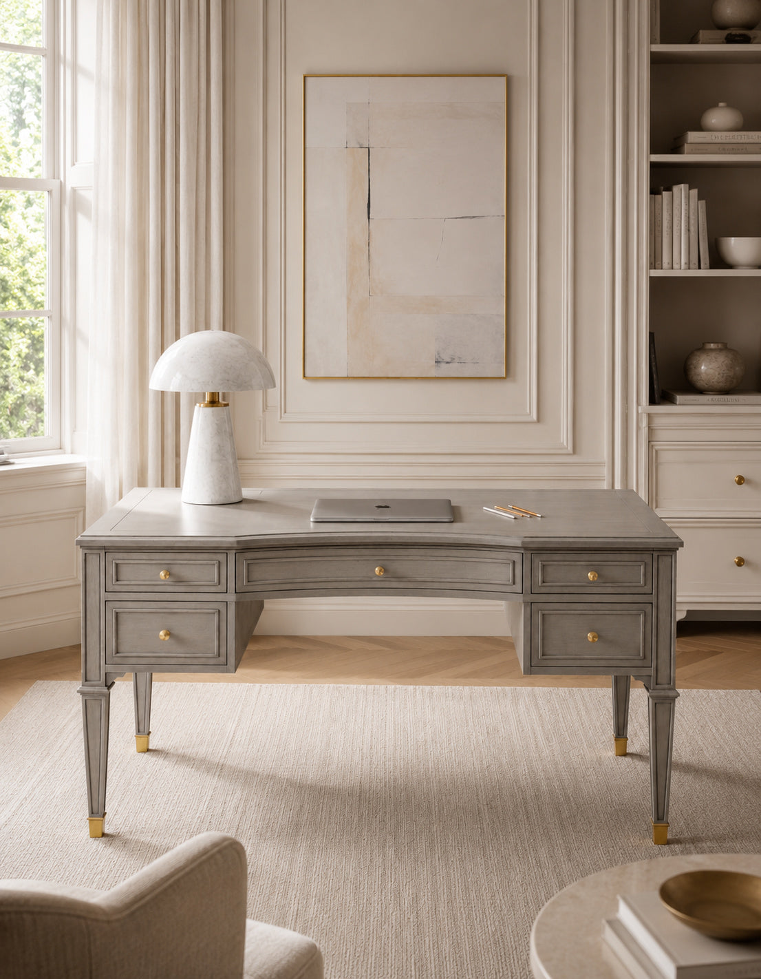 gray writing desk - oroa