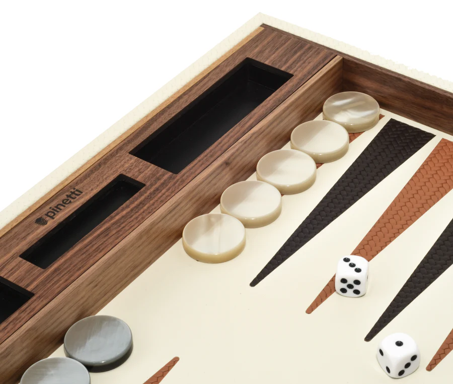 Walnut Wood Backgammon Set – rear view