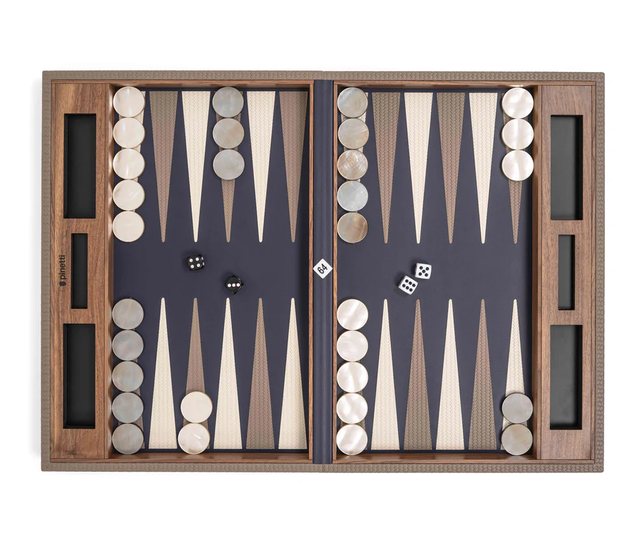 Walnut Wood Backgammon Set – front view