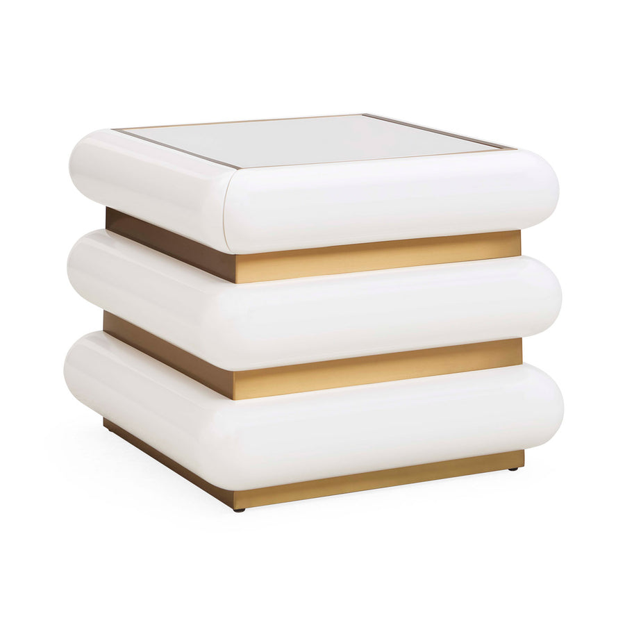 Ivory Lacquer 1-Drawer End Table | Jonathan Adler Kiki | Oroa.com
