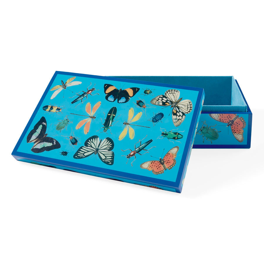 Peacock Blue Lacquer Box M | Jonathan Adler Botanist | Oroa.com