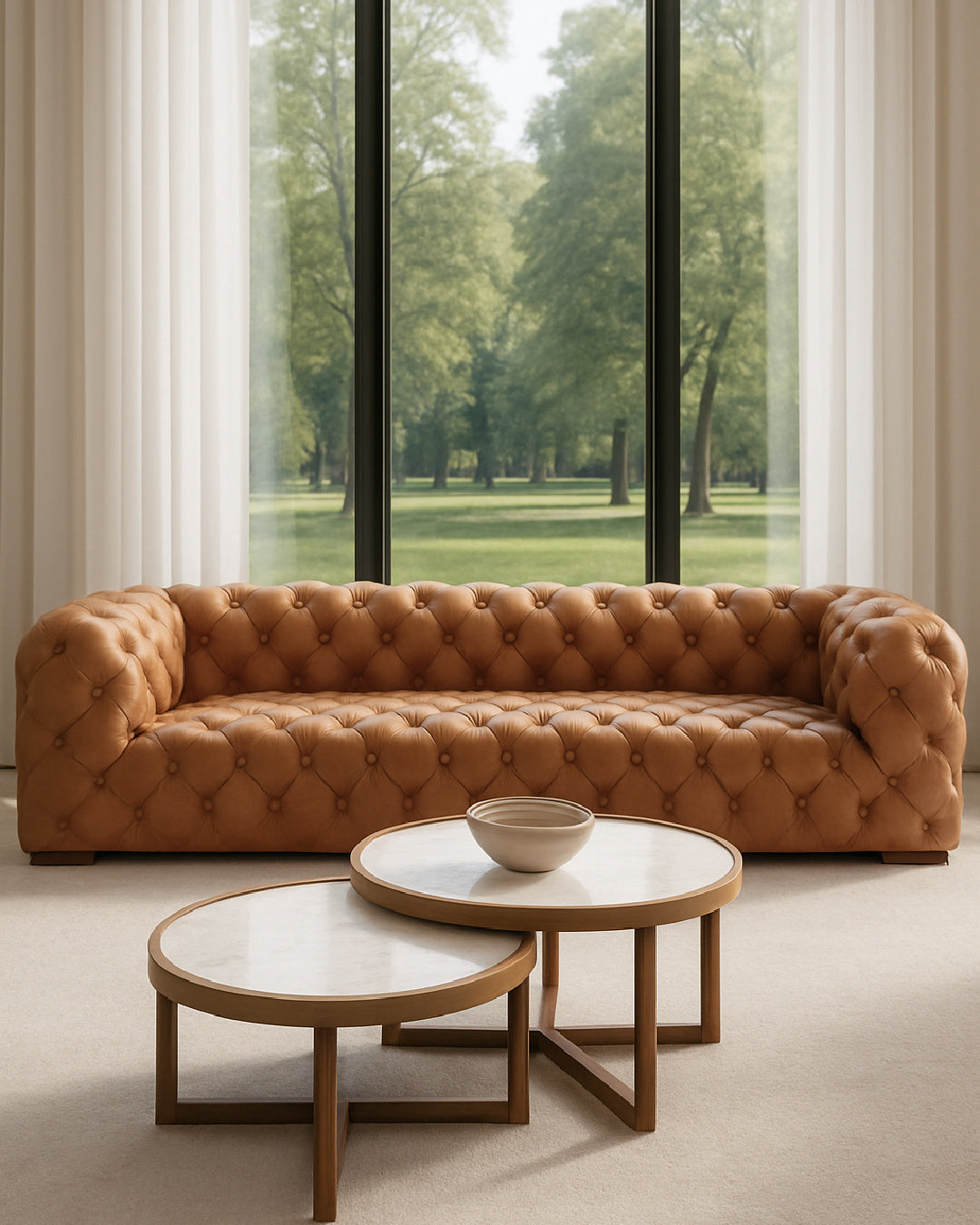 brown leather tufted sofa - www.oroa.com