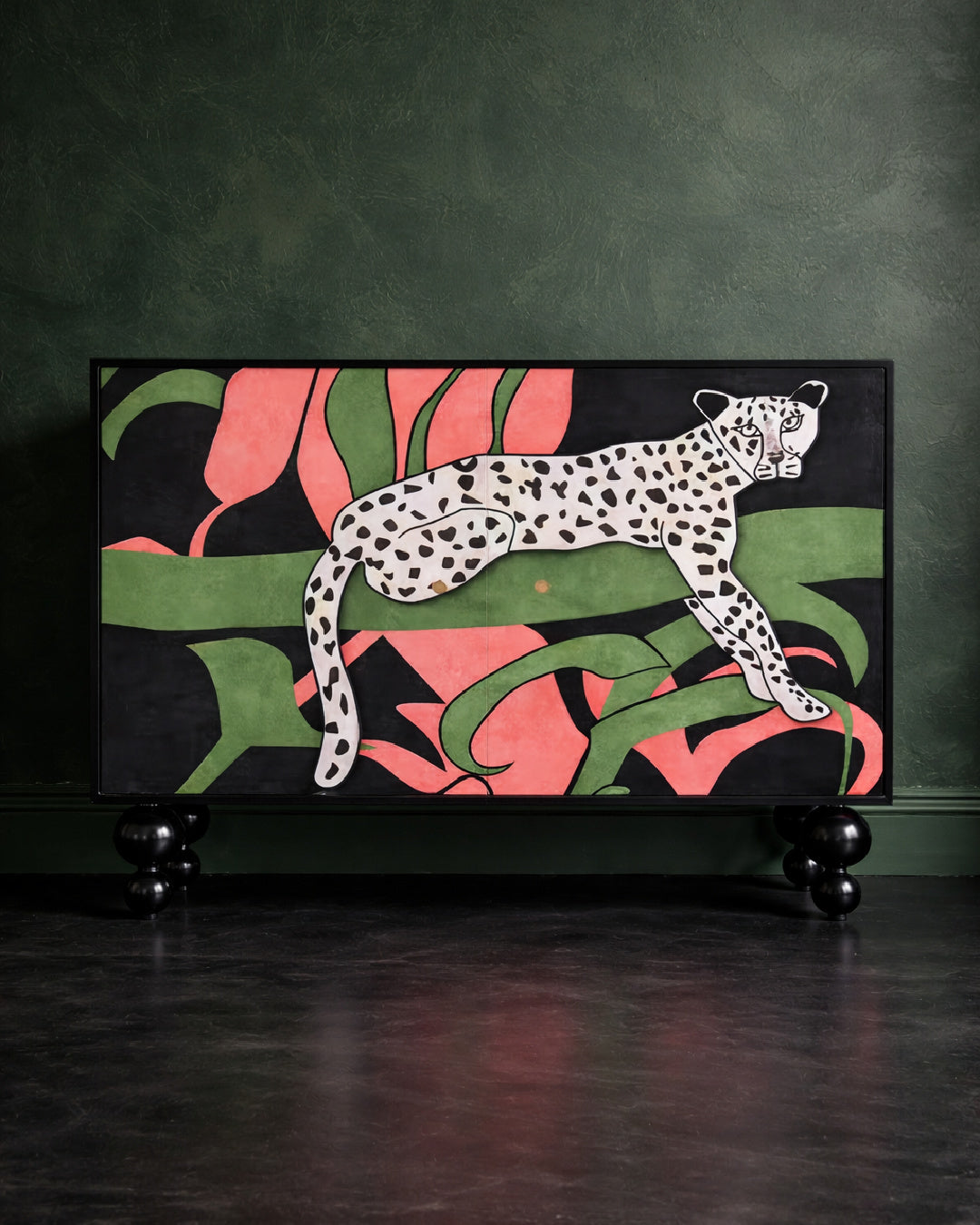 leopard cabinet black