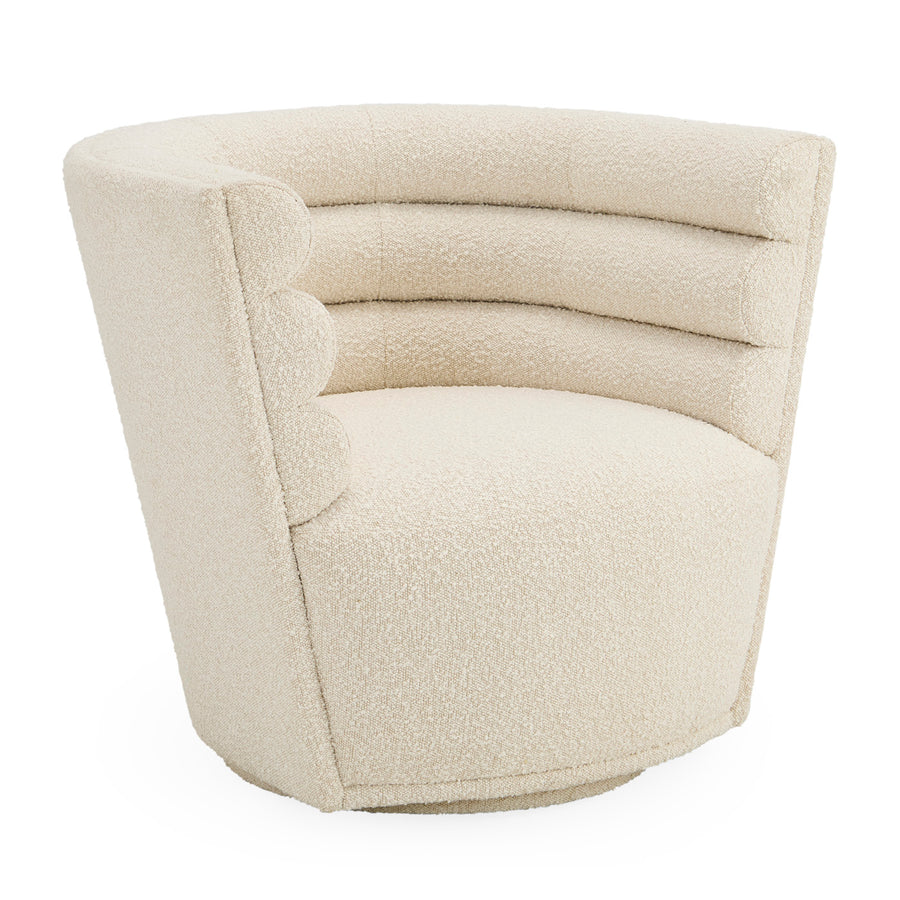 Channeled Bouclé Swivel Club Chair | Jonathan Adler Maxime | Oroa.com