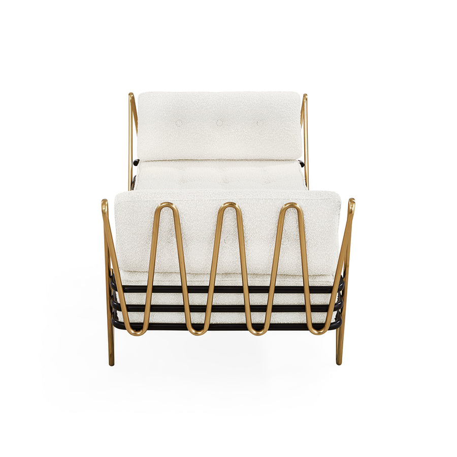 Brass Framed Bouclé Daybed | Jonathan Adler Maxime | Oroa.com