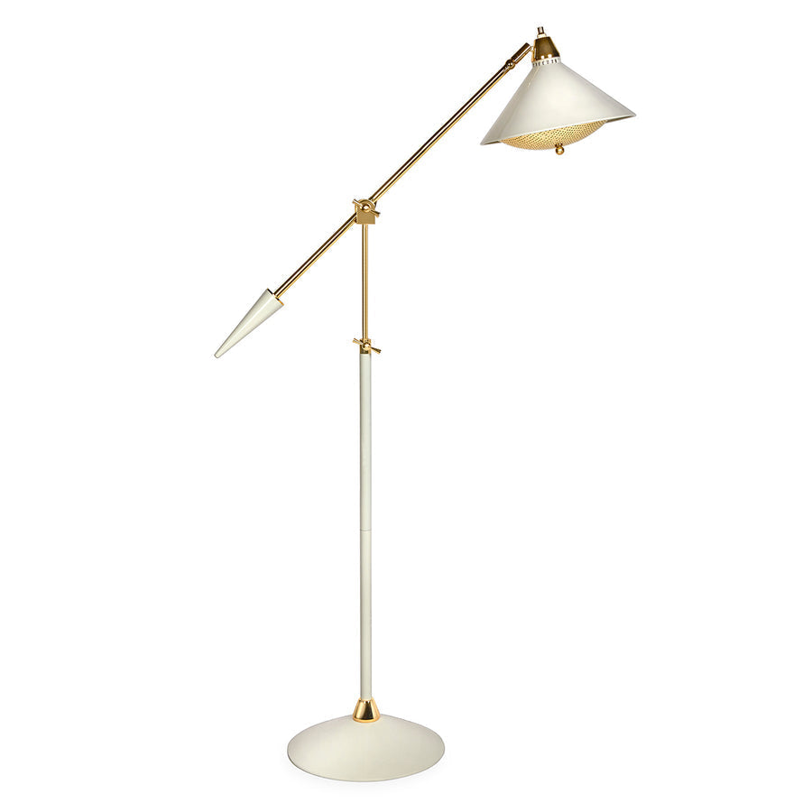 White Lacquered Task Floor Lamp – Maxime – front view