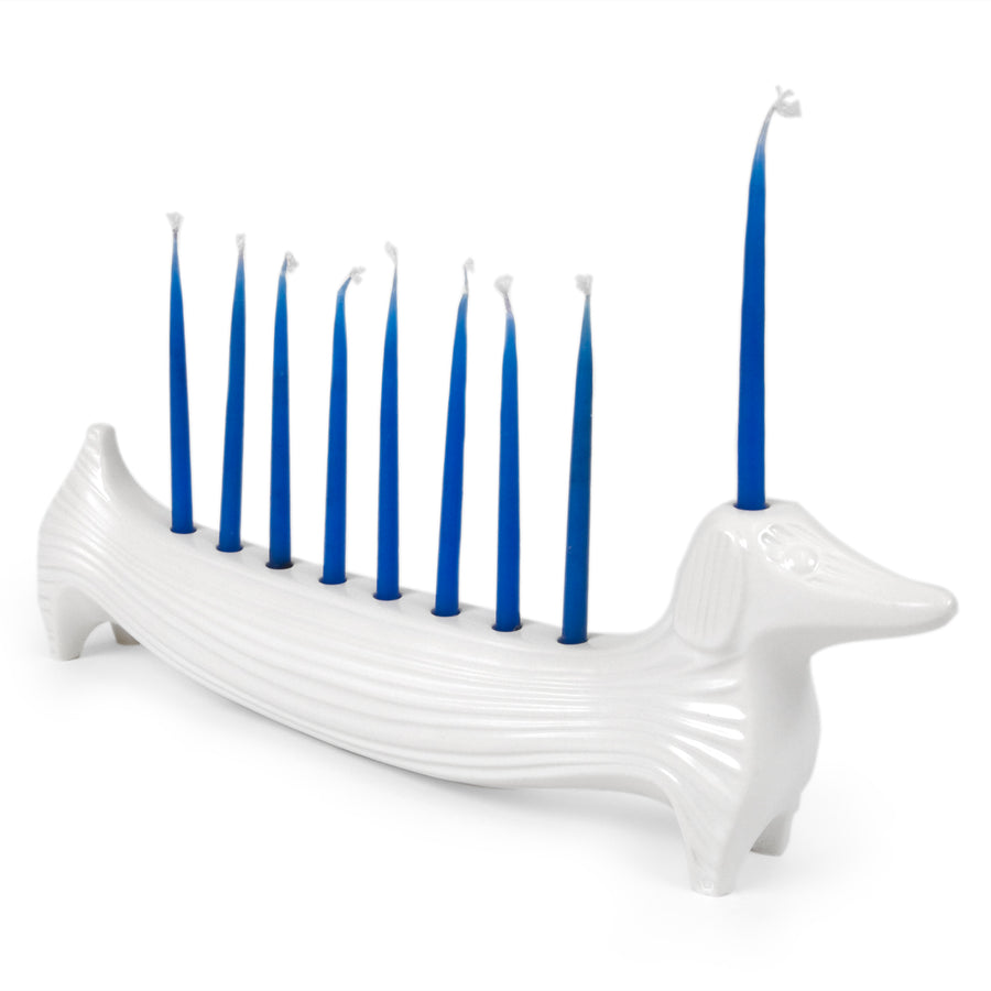 White Stoneware Dog Candle Holder | Oroa.com