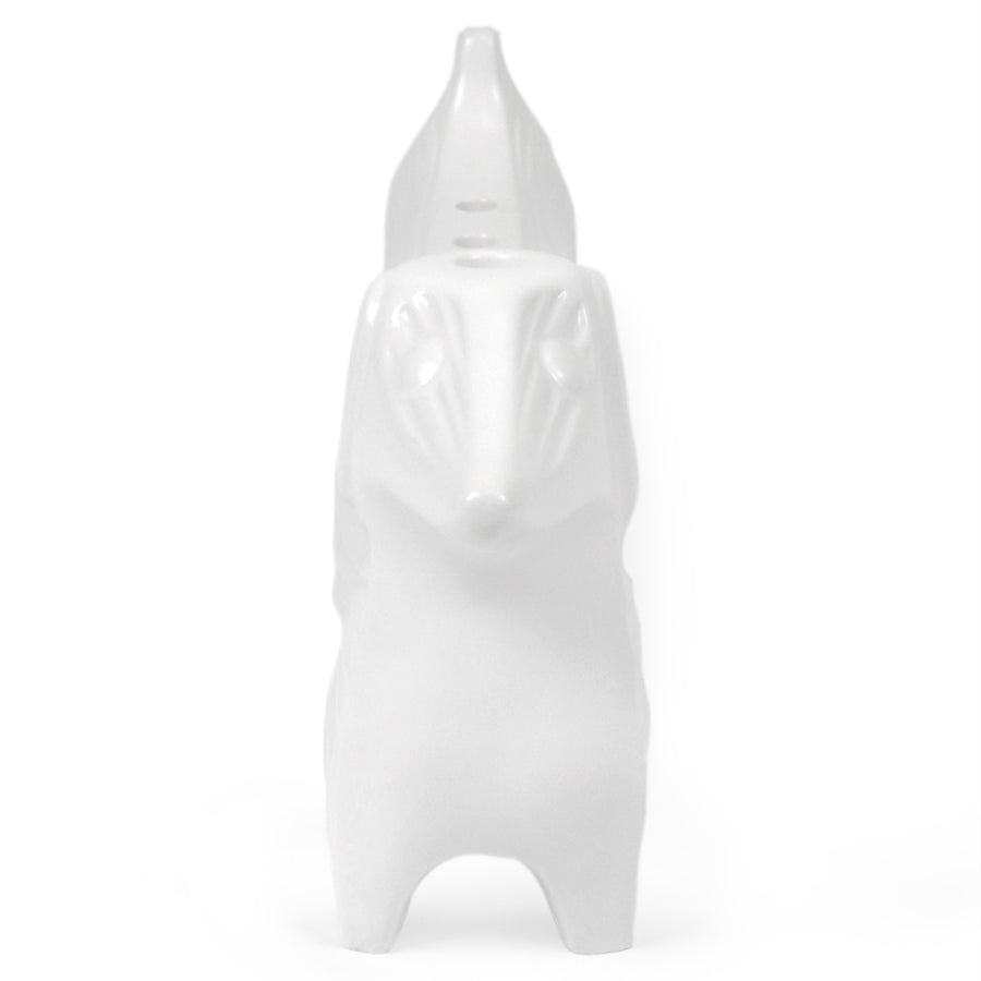 White Stoneware Dog Candle Holder | Oroa.com