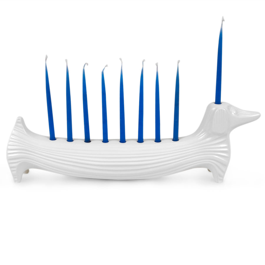White Stoneware Dog Candle Holder | Jonathan Adler Dachschund | Oroa.com