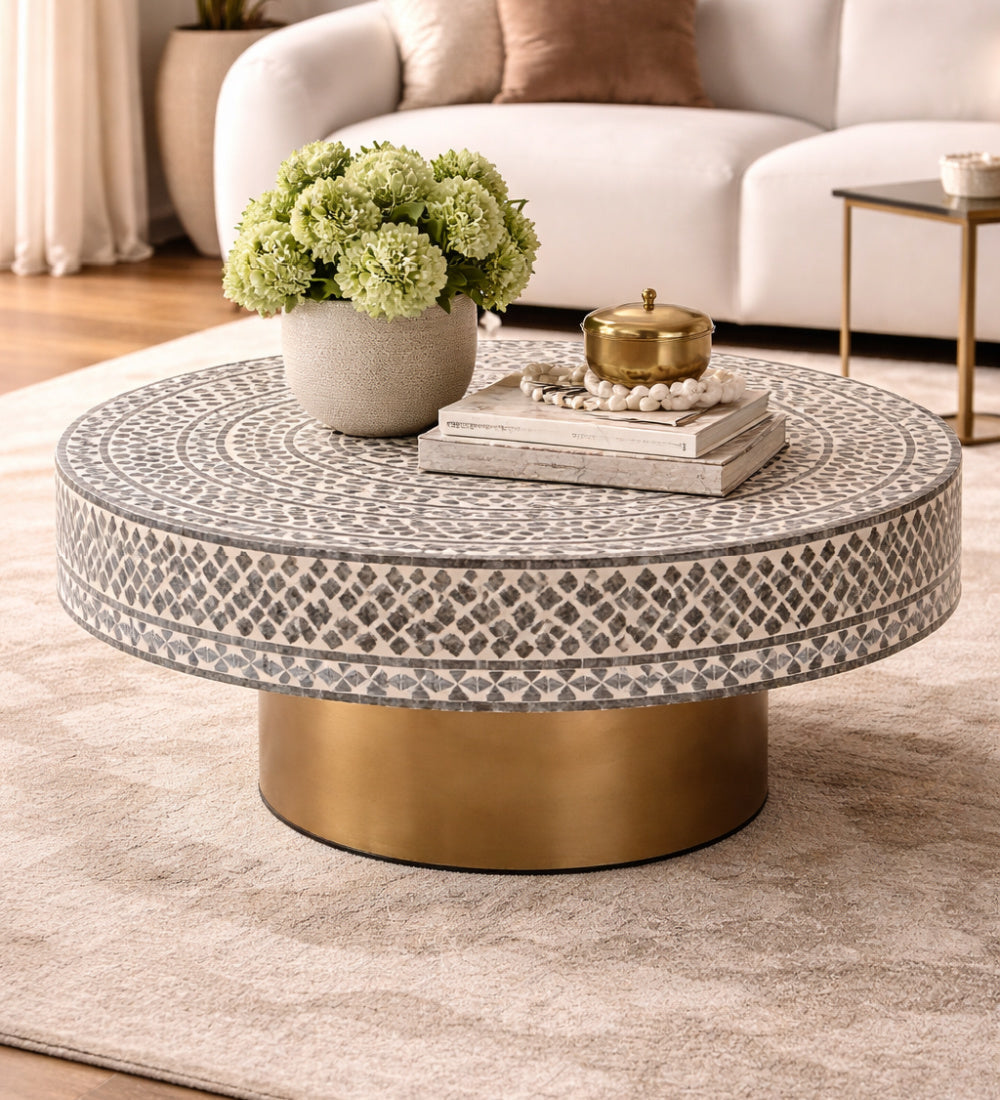 Modern European furniture - Mosaic Capiz Shell Coffee Table - www.oroa.com