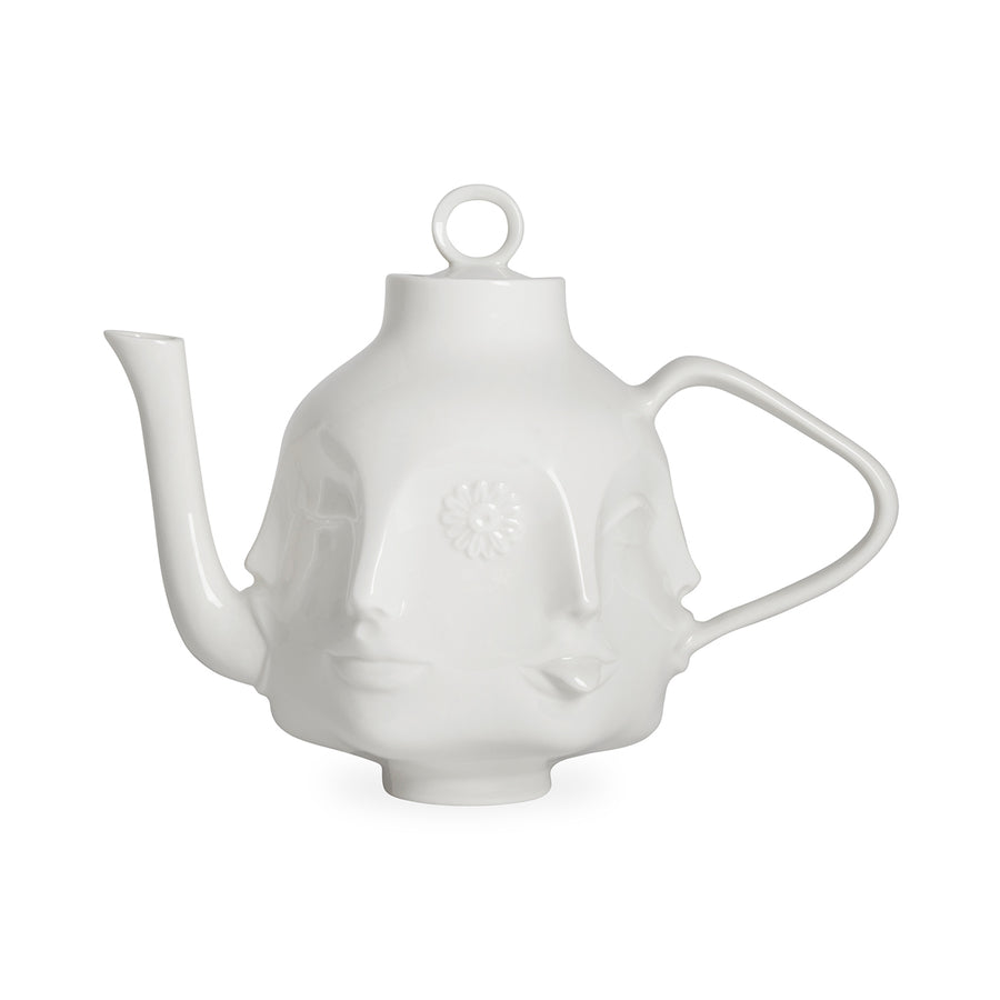 White Porcelain Face Teapot – Dora Maar – front view