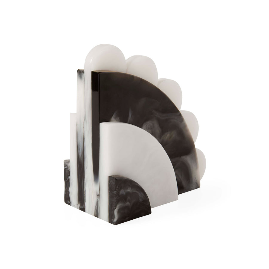 Scalloped Black & White Bookends | Jonathan Adler Mustique | Oroa.com
