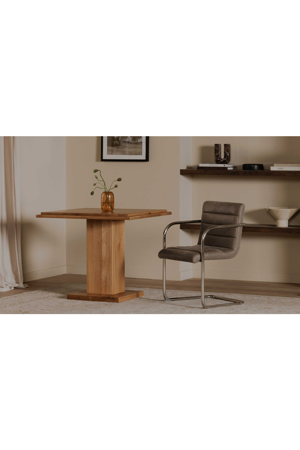 Modern European furniture - Square Natural Wood Table - www.oroa.com