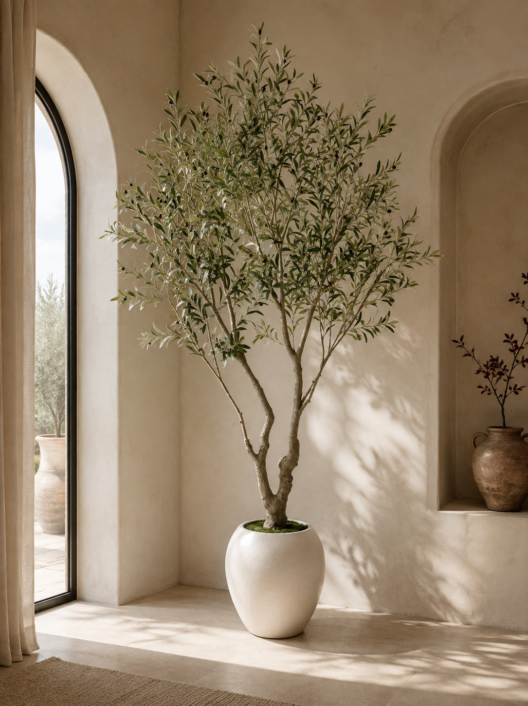 artificial olive tree in white pot - oroa.com