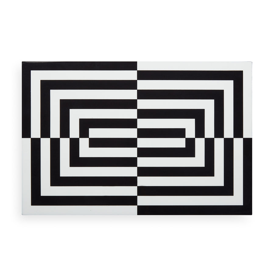 Black & White Lacquer Box L – Op Art – rear view