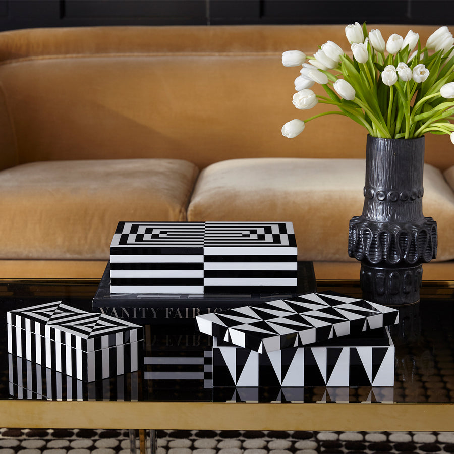 Black & White Lacquer Box L – Op Art – alternate view 8