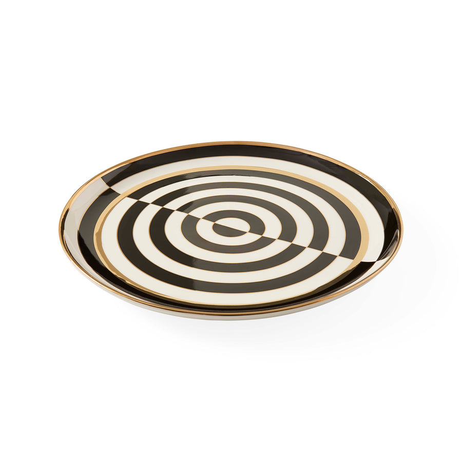 Porcelain Round Serving Tray | Jonathan Adler Op Art | Oroa.com