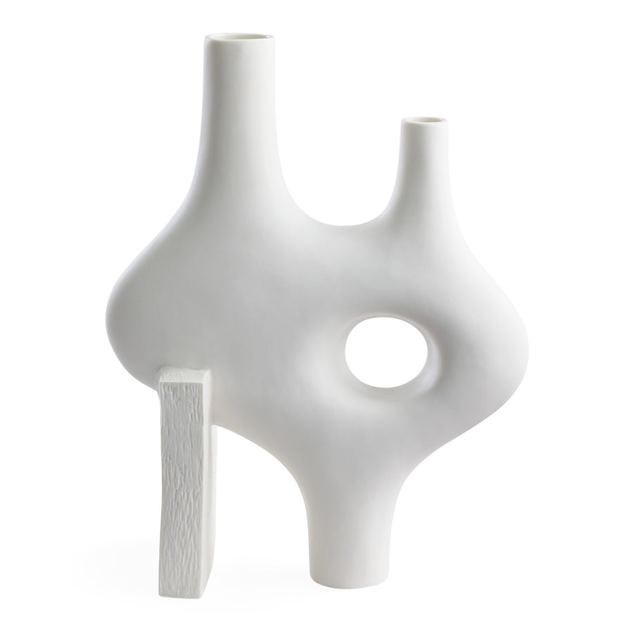 White Porcelain Abstract Vase XL | Jonathan Adler Paradox | Oroa.com