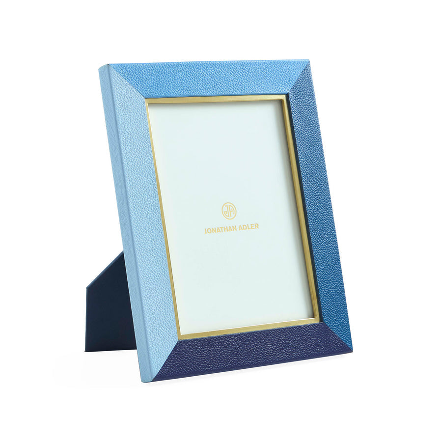 Blue Leather Photo Frame L | Jonathan Adler Perimeter | Oroa.com
