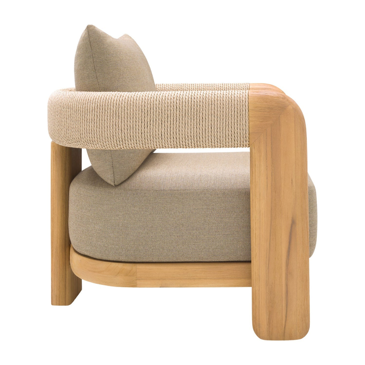 Modern European furniture - Cushioned Teak Outdoor Accent Chair - www.oroa.com