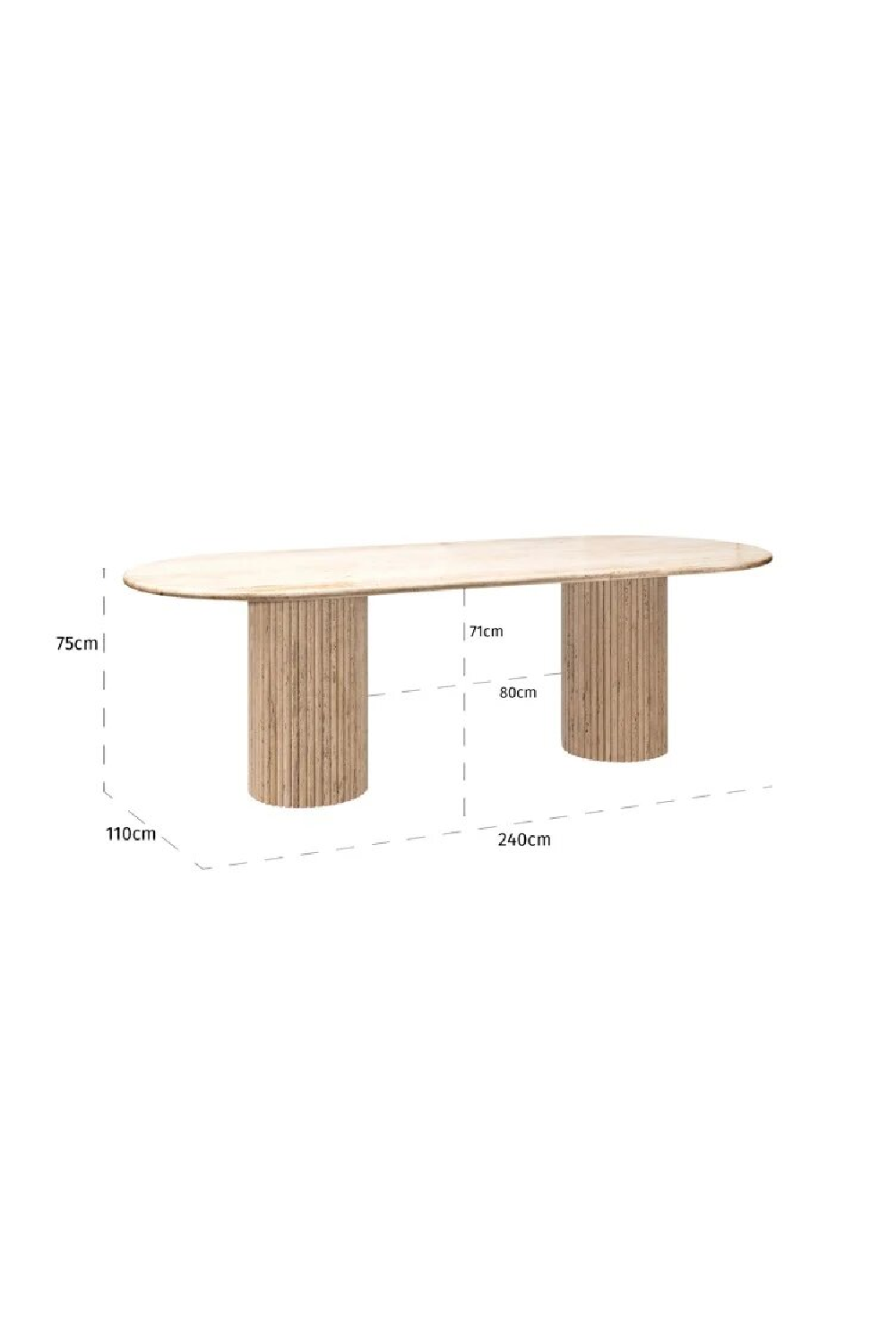 Oval Travertine Modern Dining Table | Oroa.com