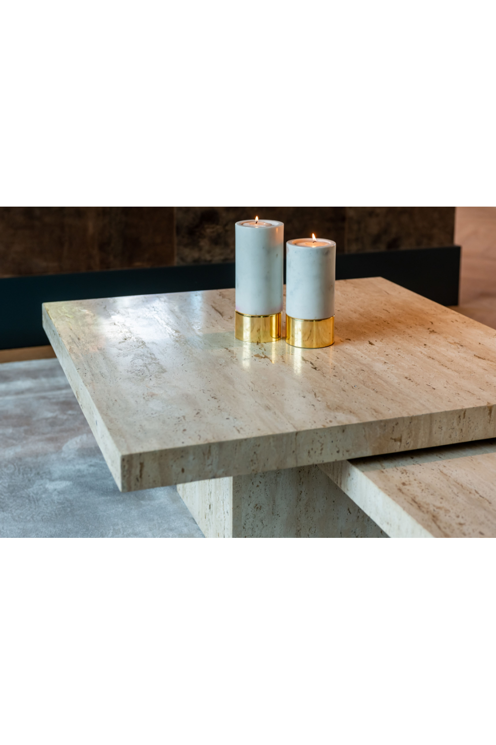 Square Travertine Coffee Table (2) | Oroa.com