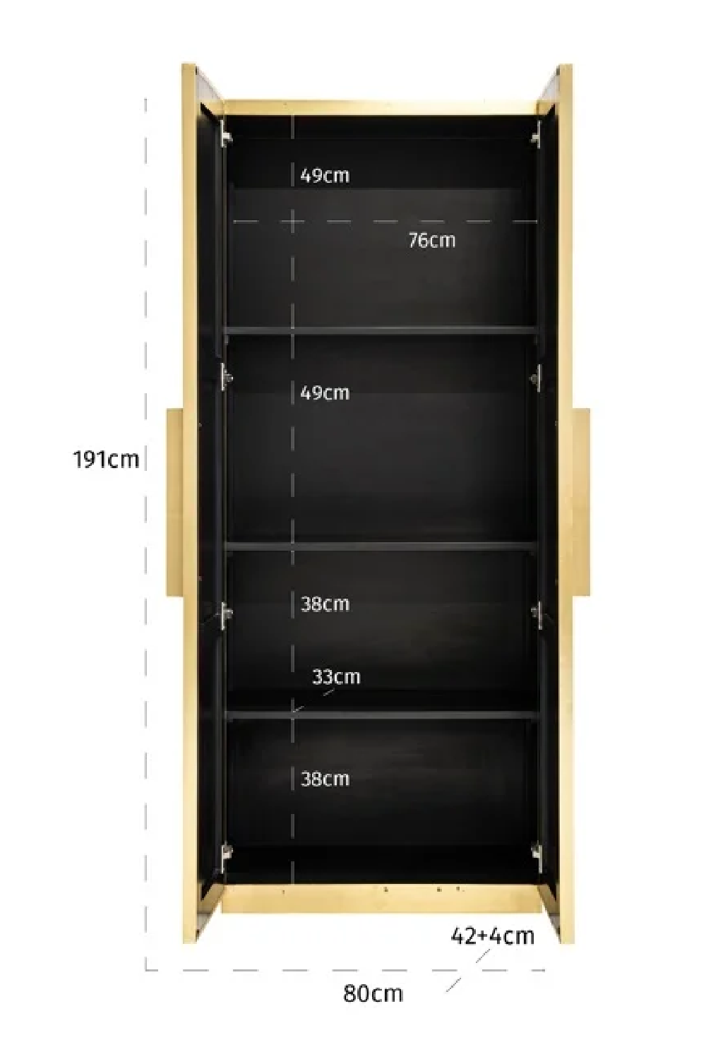 Gold 2-Door Cabinet | Oroa.com