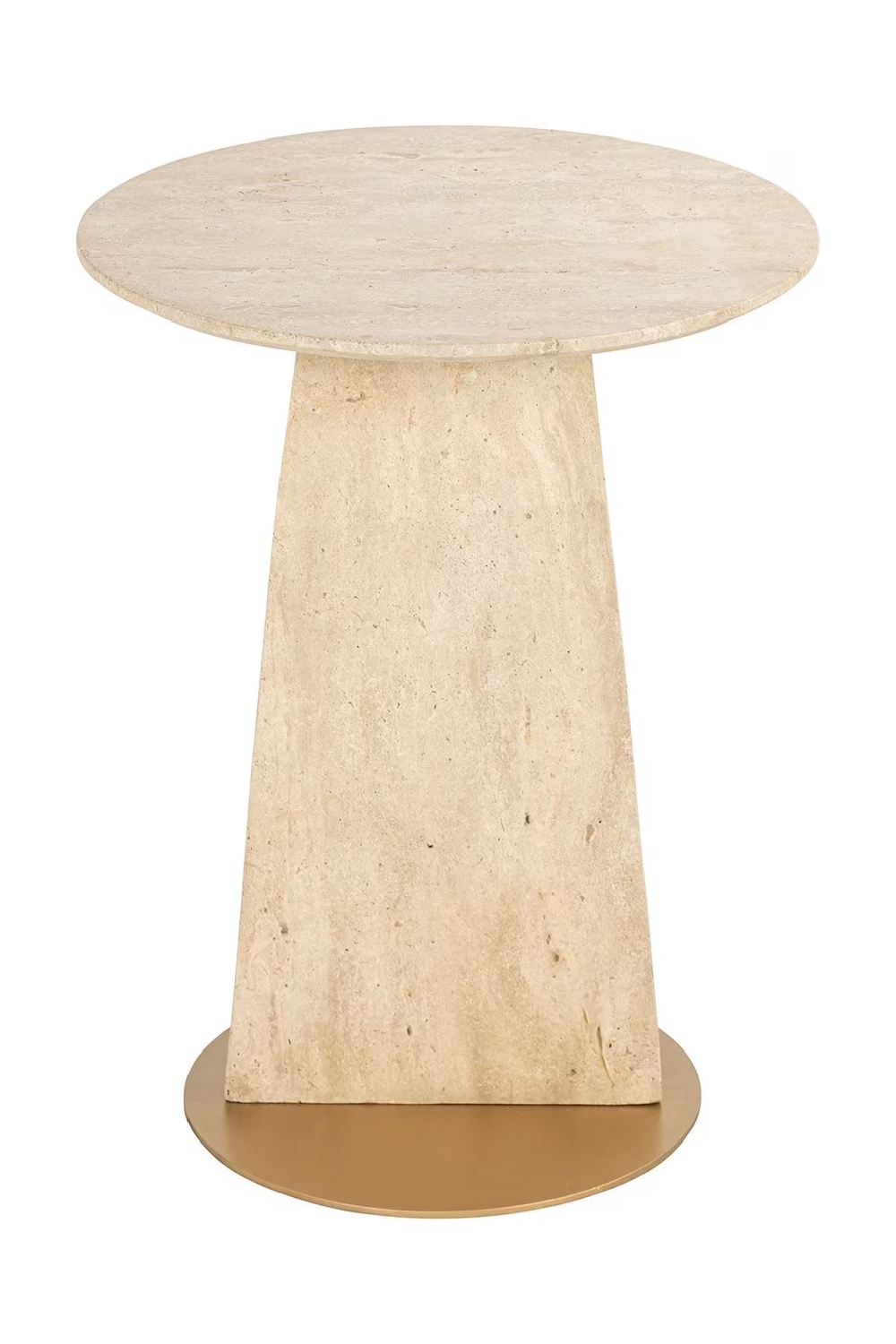 Travertine Pedestal End Table | Oroa.com
