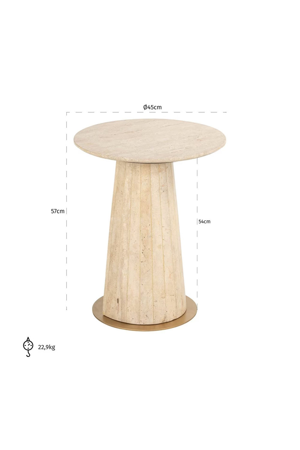 Travertine Pedestal End Table | Oroa.com