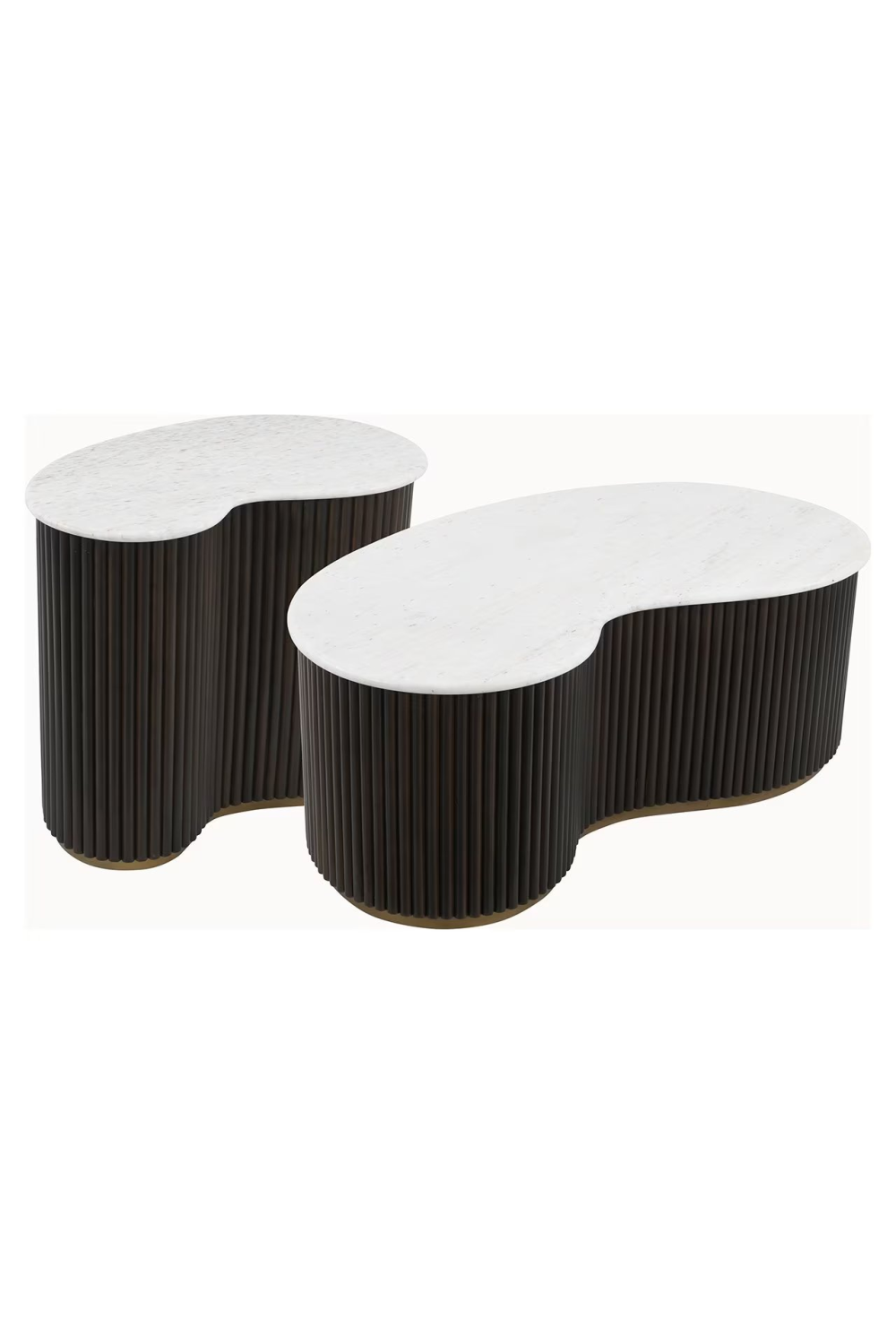 Ribbed Wood Organic Coffee Tables (2) | Oroa.com