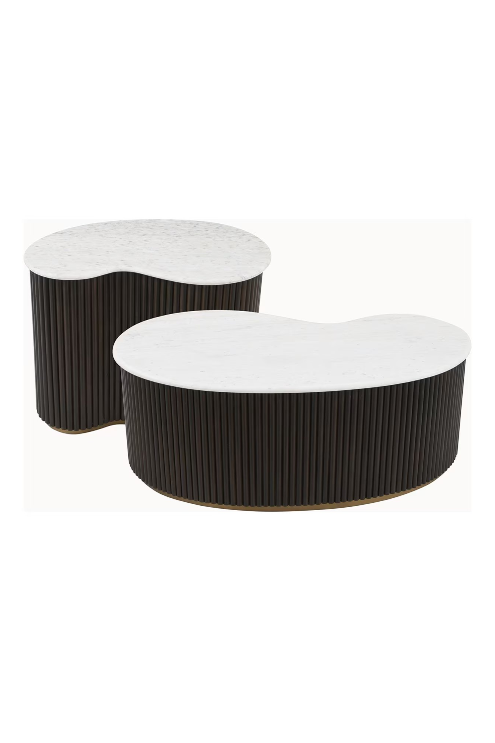 Ribbed Wood Organic Coffee Tables (2) | Oroa.com