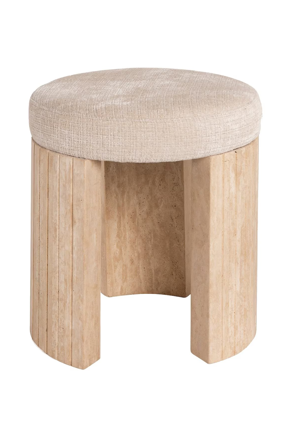 Round Travetine Base Stool | Oroa.com