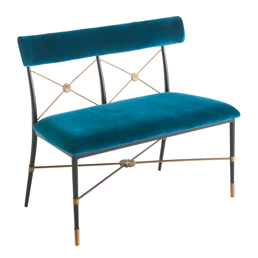 Floral Detal Velvet Dining Bench | Jonathan Adler Rider | Oroa.com