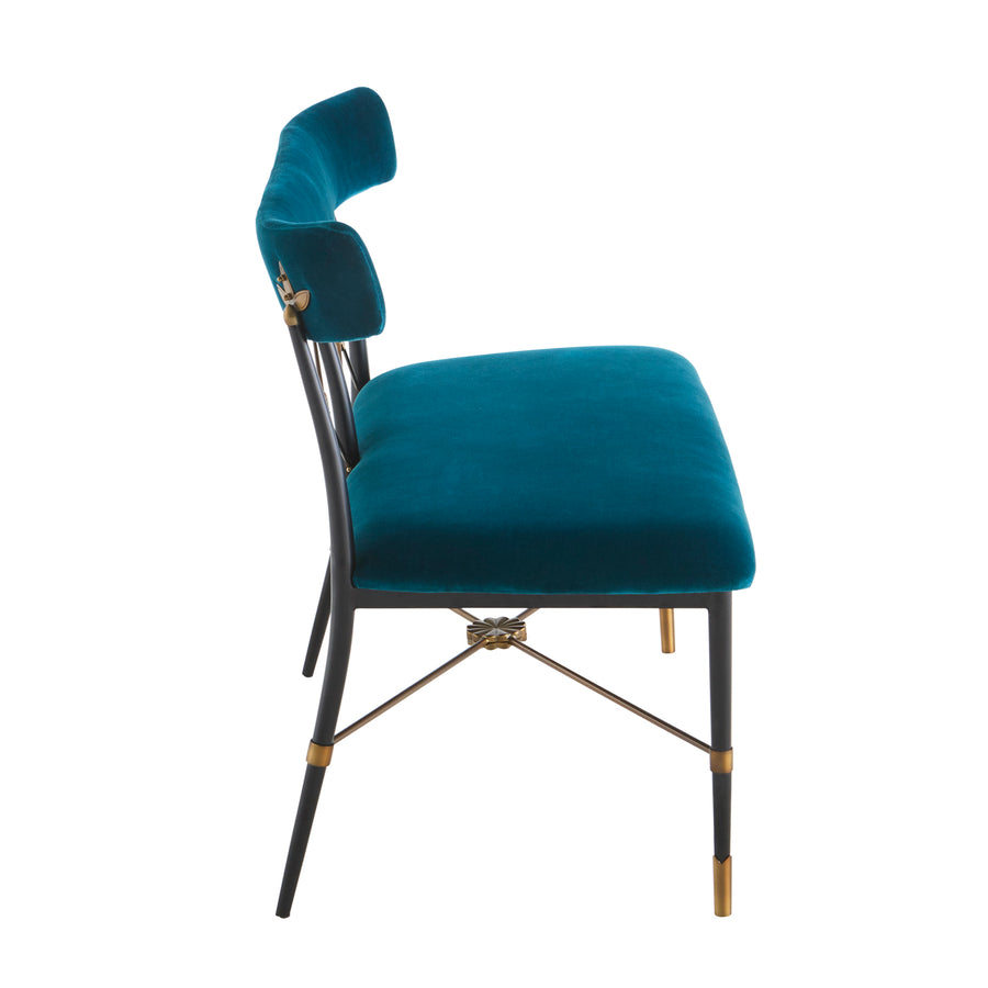 Floral Detal Velvet Dining Bench | Jonathan Adler Rider | Oroa.com