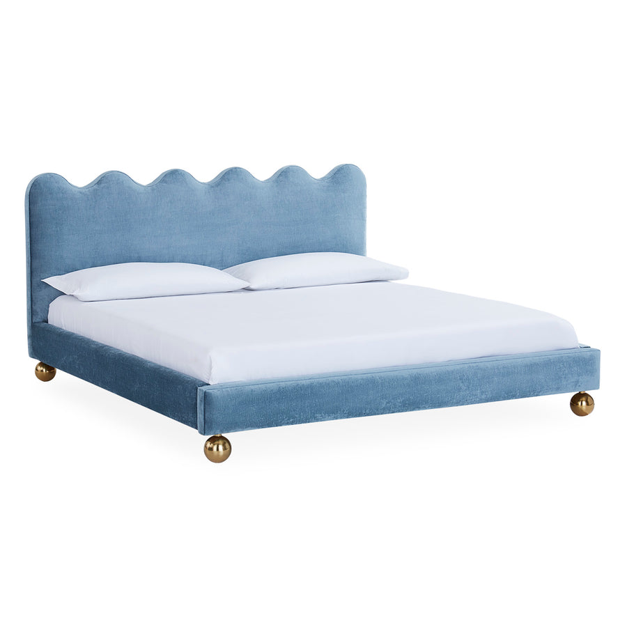 Blue Velvet King Bed | Jonathan Adler Ripple | Oroa.com