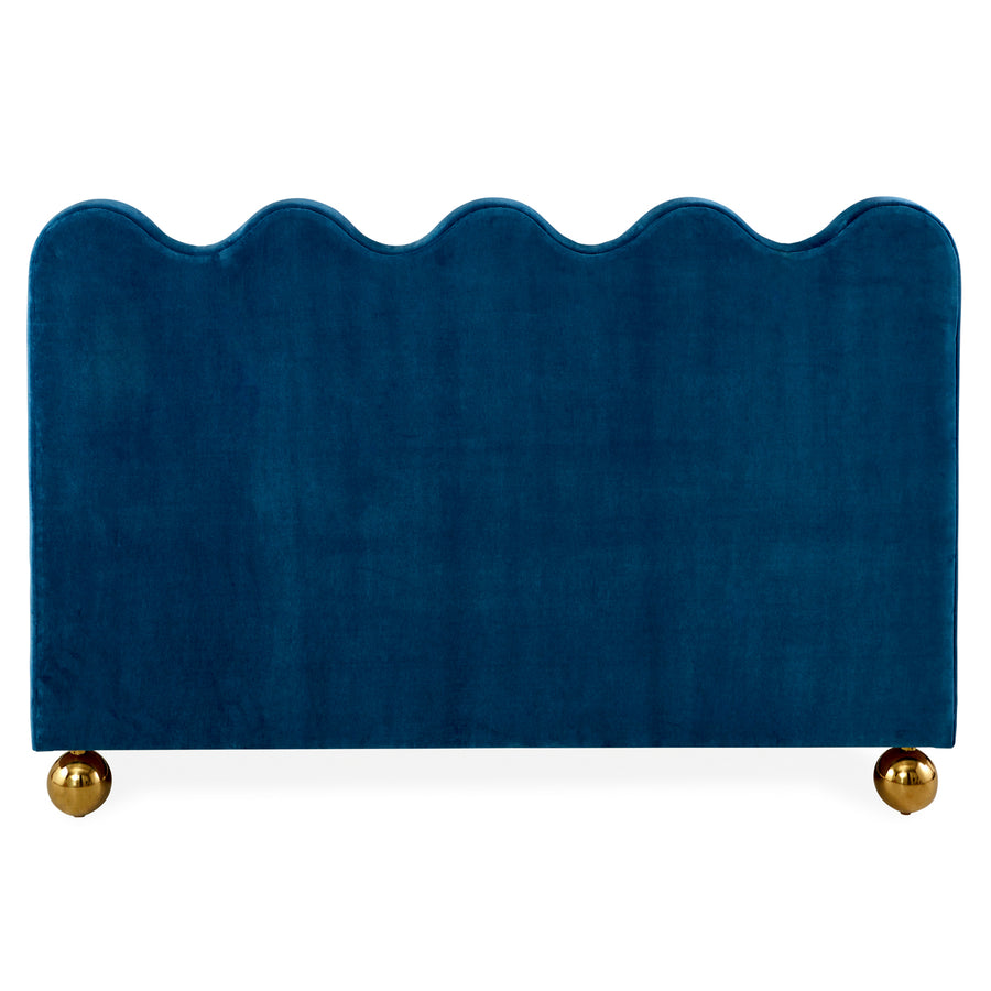 Blue Velvet Queen Bed | Jonathan Adler Ripple | Oroa.com