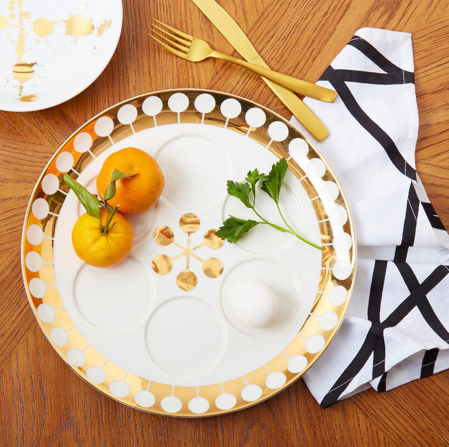 Gold Accent Seder Plate | Jonathan Adler Futura | Oroa.com