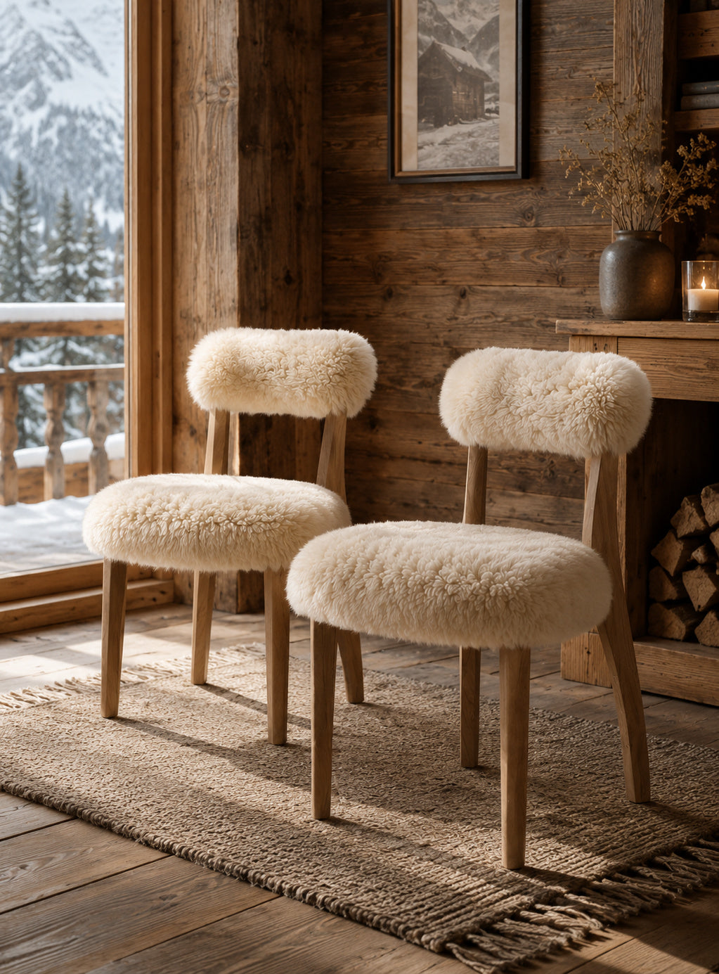 Sheepskin Fur Dining Chair | OROA Modern Cabin | Oroa.com