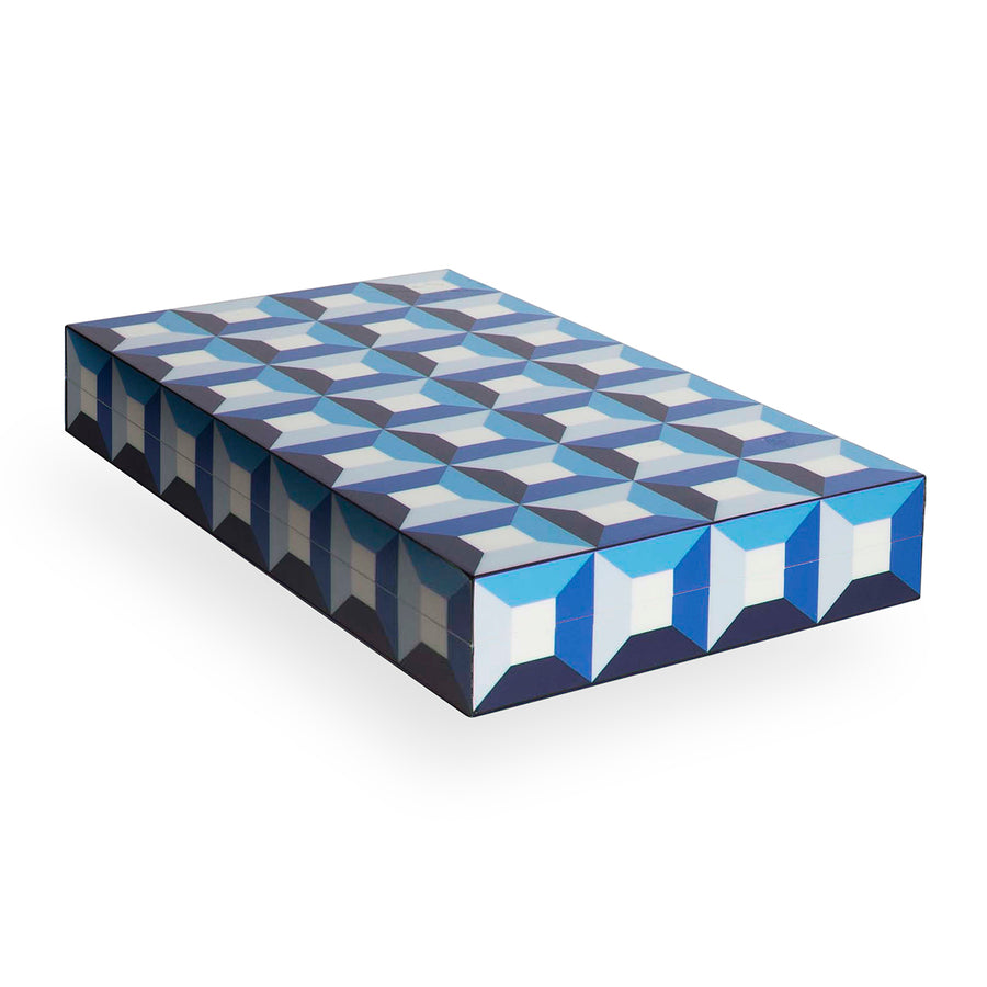 Geometric Patterned Backgammon Set – Sorrento – side view