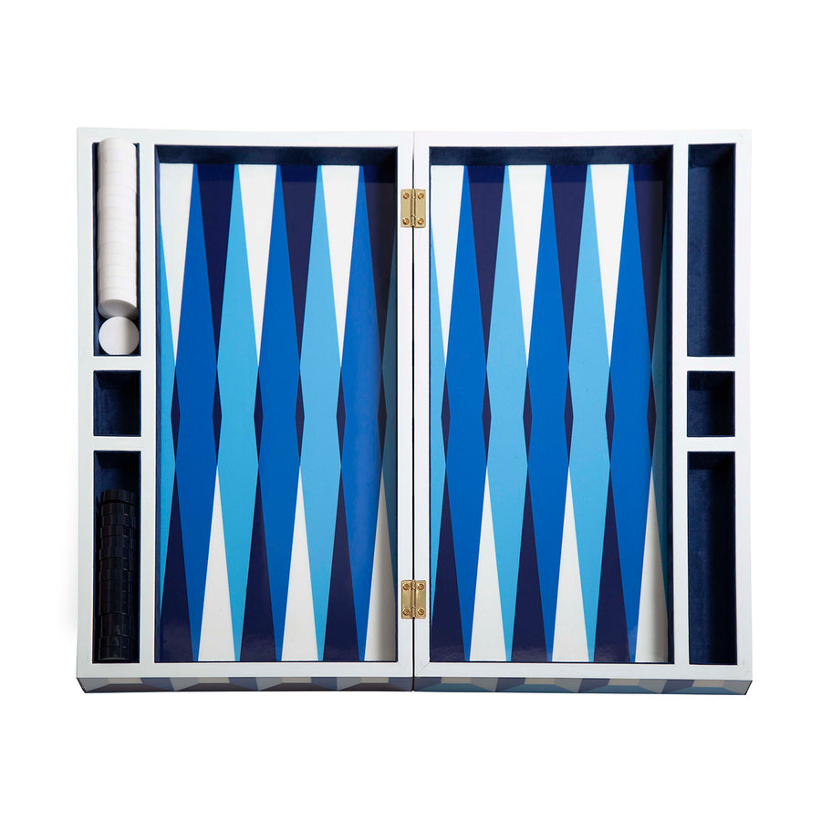 Geometric Patterned Backgammon Set – Sorrento – front view